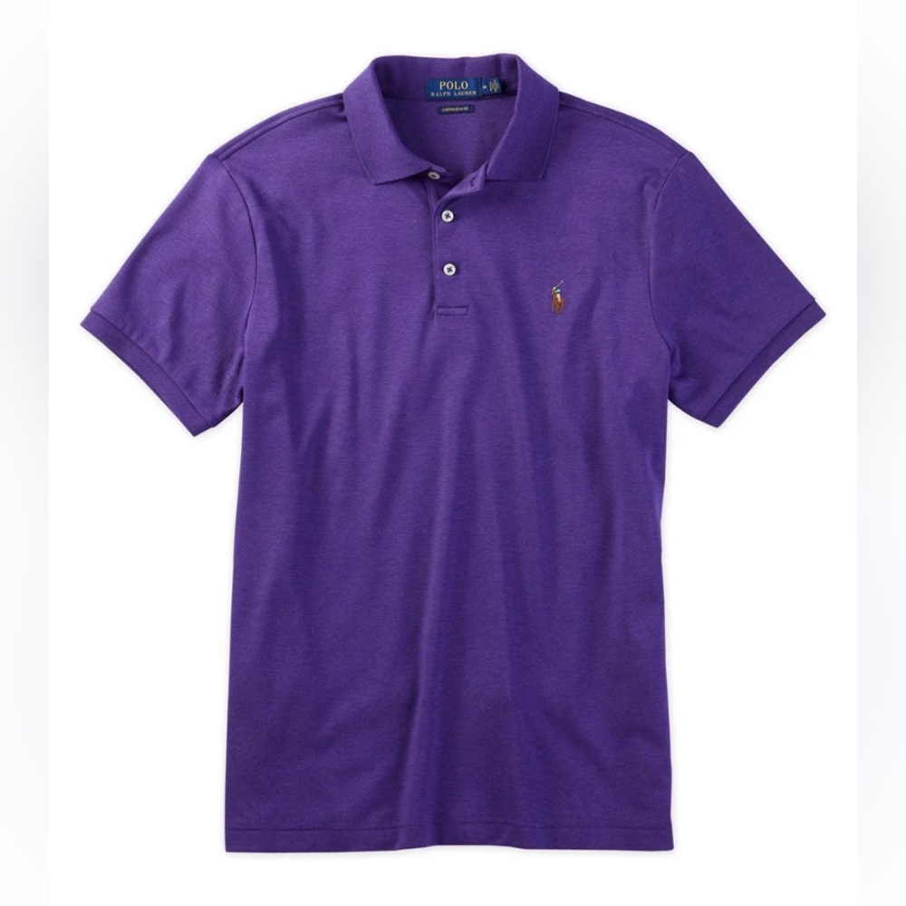 Ralph Lauren Royal Purple Soft Touch Pima Cotton Short Sleeve Polo Classic Fit L